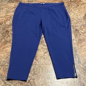 3/$16 Isaac Mizrahi Ponte Pants 3X Ankle Navy Zip Ankle Sid Zip Closure